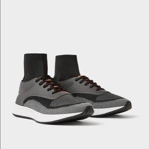 Zara High-Top Sock Style Sneakers